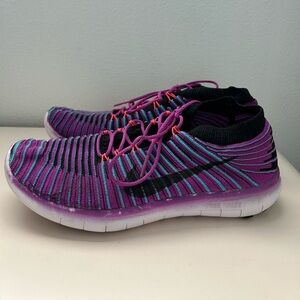 Nike Free RN Flyknit Women's Running Shoes Multicolor Purple Size 8.5